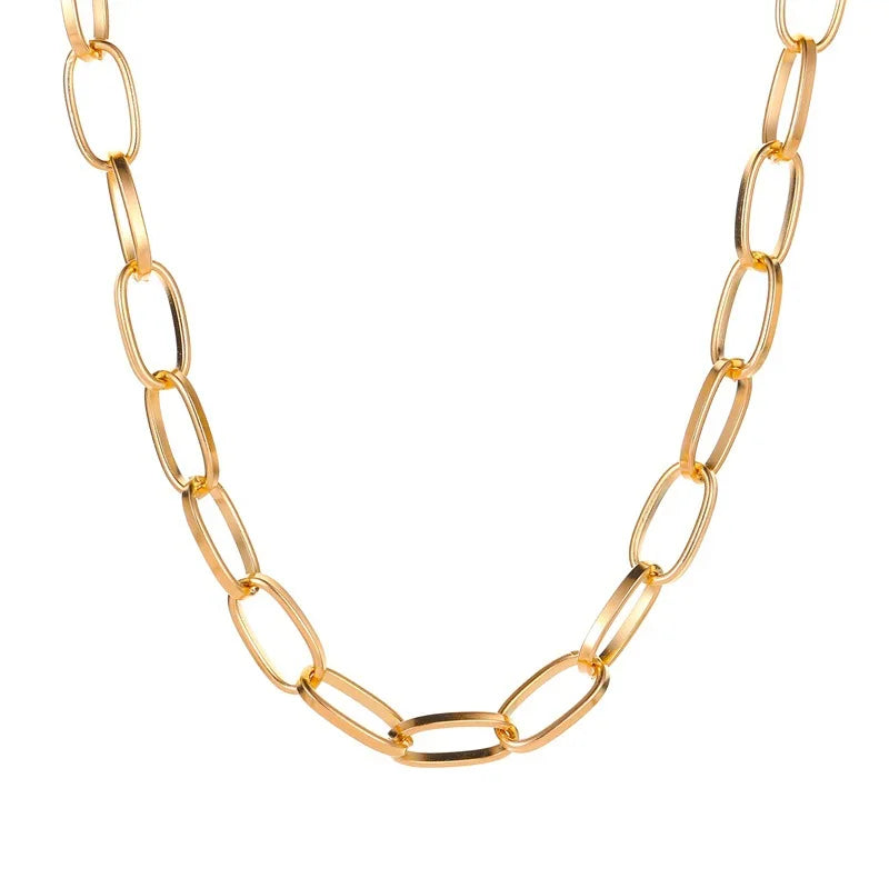 New Arrival Fashion Simple Short Thick Chain Necklace Punk Hip-hop Clavicle Chain for Women Personality Jewelry Accessories Gift
