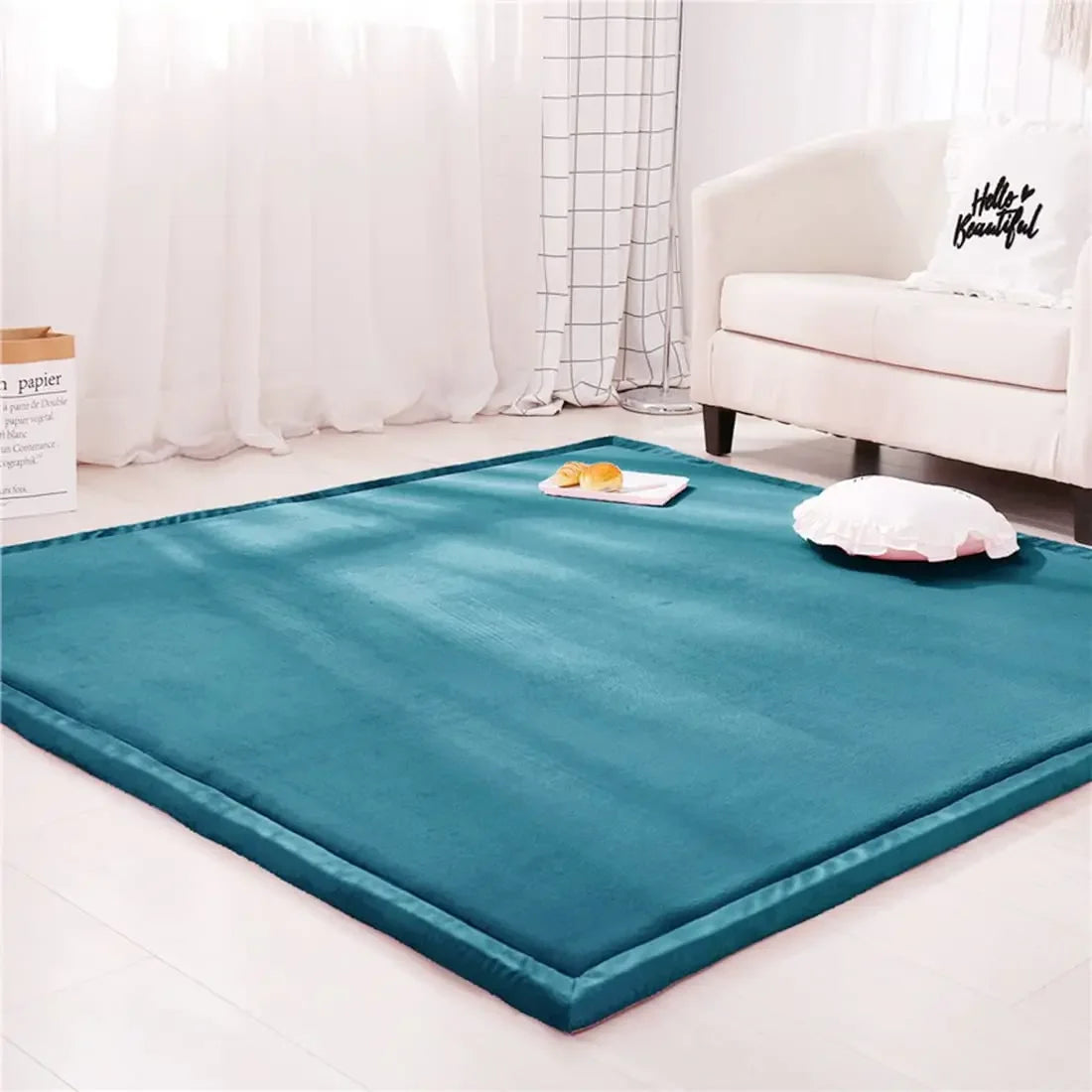 Baby Play Mat, 3CM Thick Crawling Rugs, Padded Foam Rug for Kids Playroom, Nursery, Living Room
