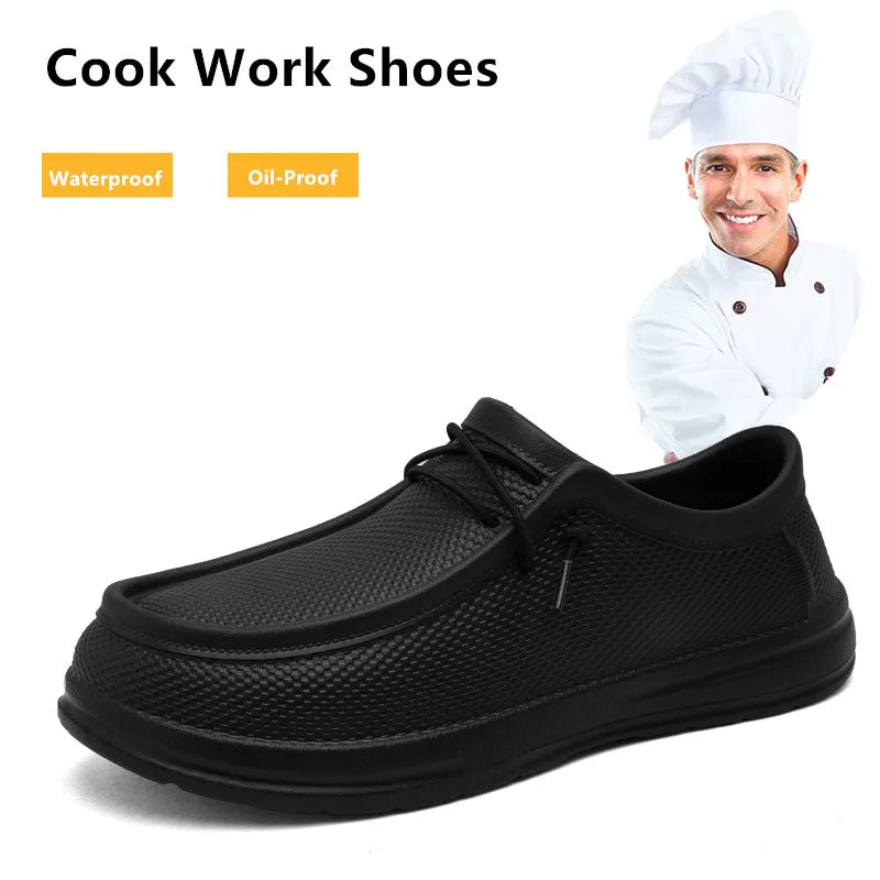 Men's Kitchen Working Shoes Non-slip Waterproof Chef Shoes Fashion Men Casual Work Shoes Outdoor Water Shoes Plus Size 40-47
