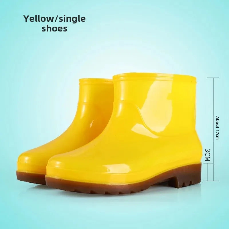 Luding Short Boots Black Men's Rain Shoes Food Factory Dustproof White Work Shoes Kitchen Yellow Rubber Shoes Camouflage Water S