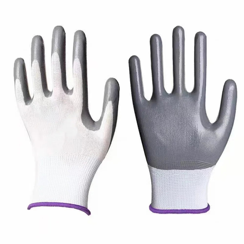 2024 Nylon Safety Working Gloves Premium Nitrile Coated Builders Excellent Grip Gardening Grip Industrial Protective Work Gloves