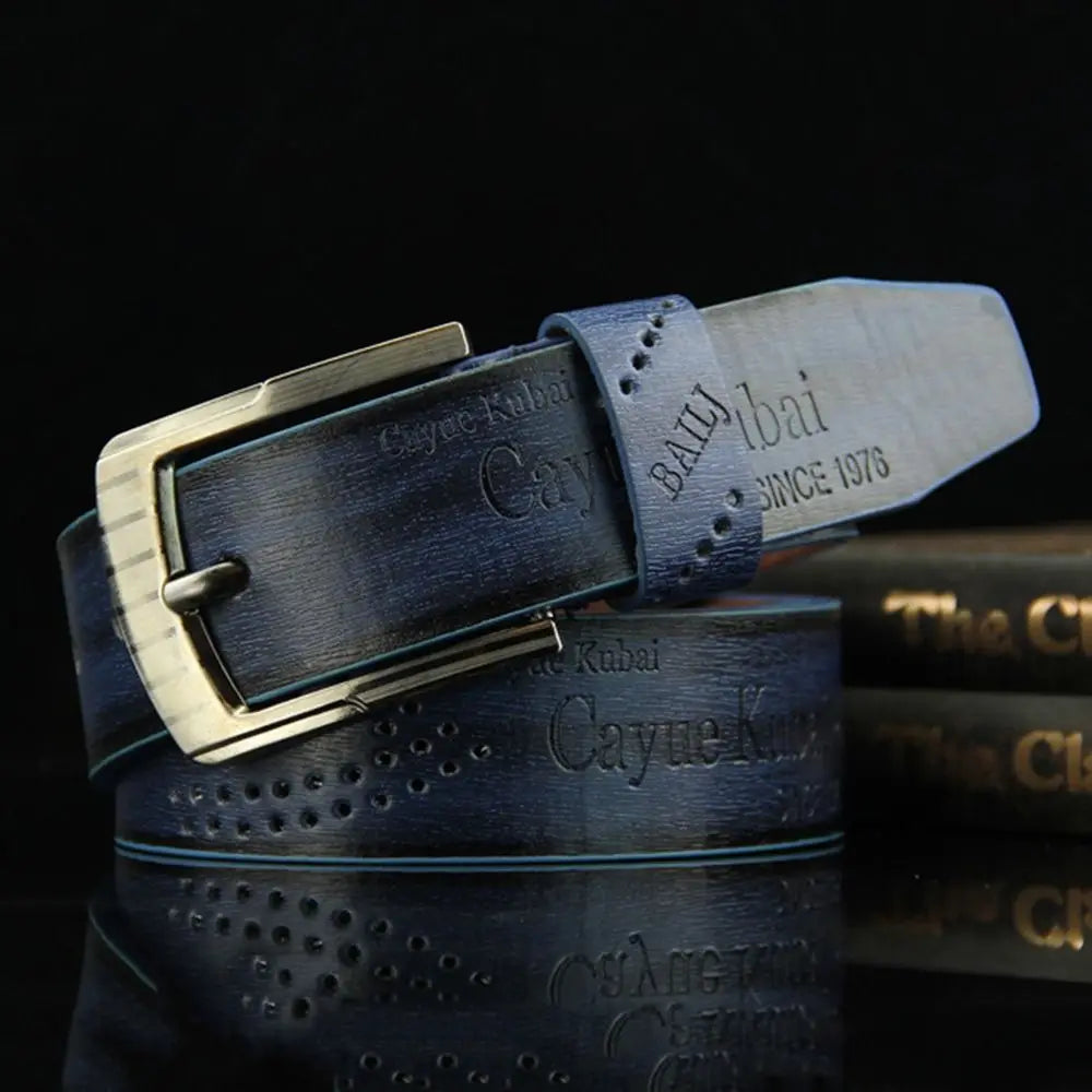 Men's Leather Belt Letter Print Luxury Classic Buckle Business Belts Cowboy Vintage Waistband Alloy Belts Durable