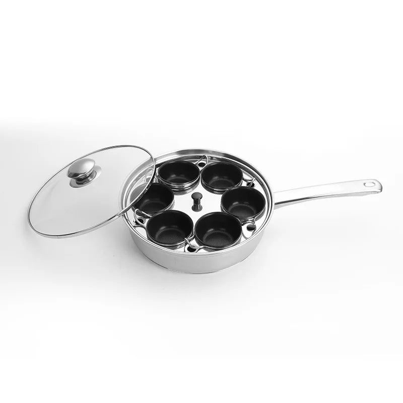 Egg Poacher Pan Stainless Steel Poached Egg Cooker Perfect Poached Egg Maker Induction Cooktop Egg Steamer Frying Pan