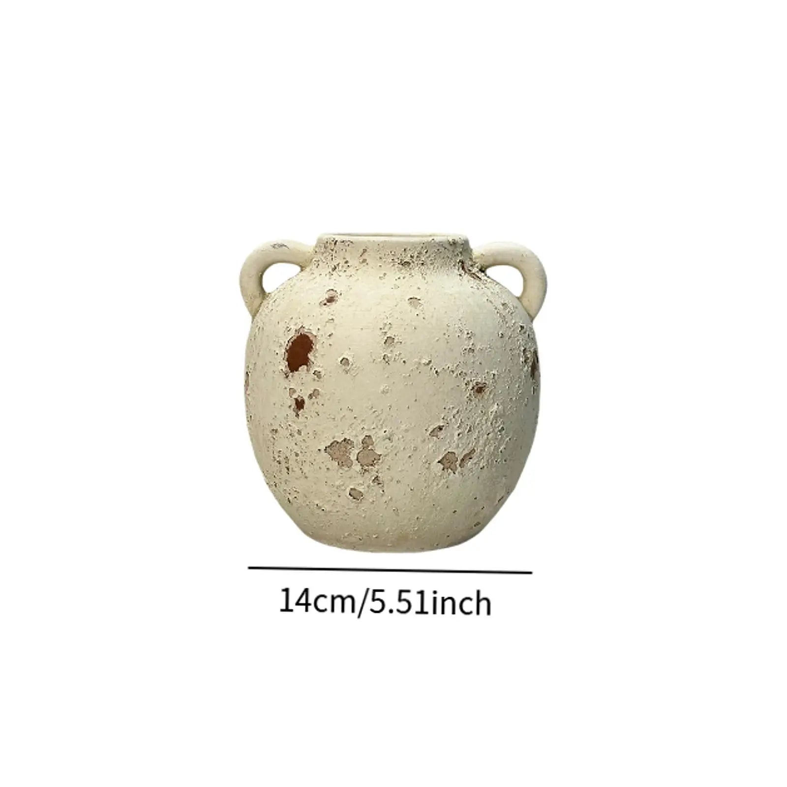 Ceramic Vase Retro Wabi Sabi Pottery Handmade Distressed Flower Vase Plant Container for Entryway Dining Room Bookshelf Rustic
