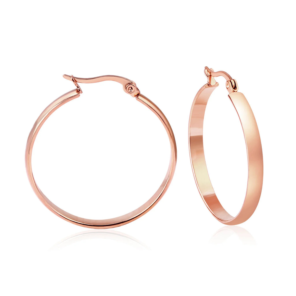 LUXUKISSKIDS 1pairs Minimalist Hoop Earrings Set for Woman/Men Big Circle Earrings Jewelry Ear Clip Punk Style Titanium Piercing