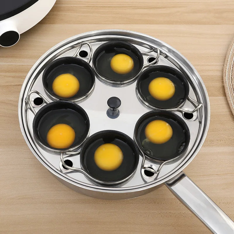 Egg Poacher Pan Stainless Steel Poached Egg Cooker Perfect Poached Egg Maker Induction Cooktop Egg Steamer Frying Pan
