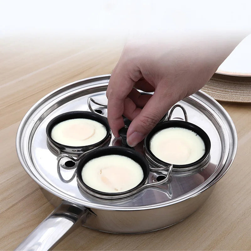 Egg Poacher Pan Stainless Steel Poached Egg Cooker Perfect Poached Egg Maker Induction Cooktop Egg Steamer Frying Pan