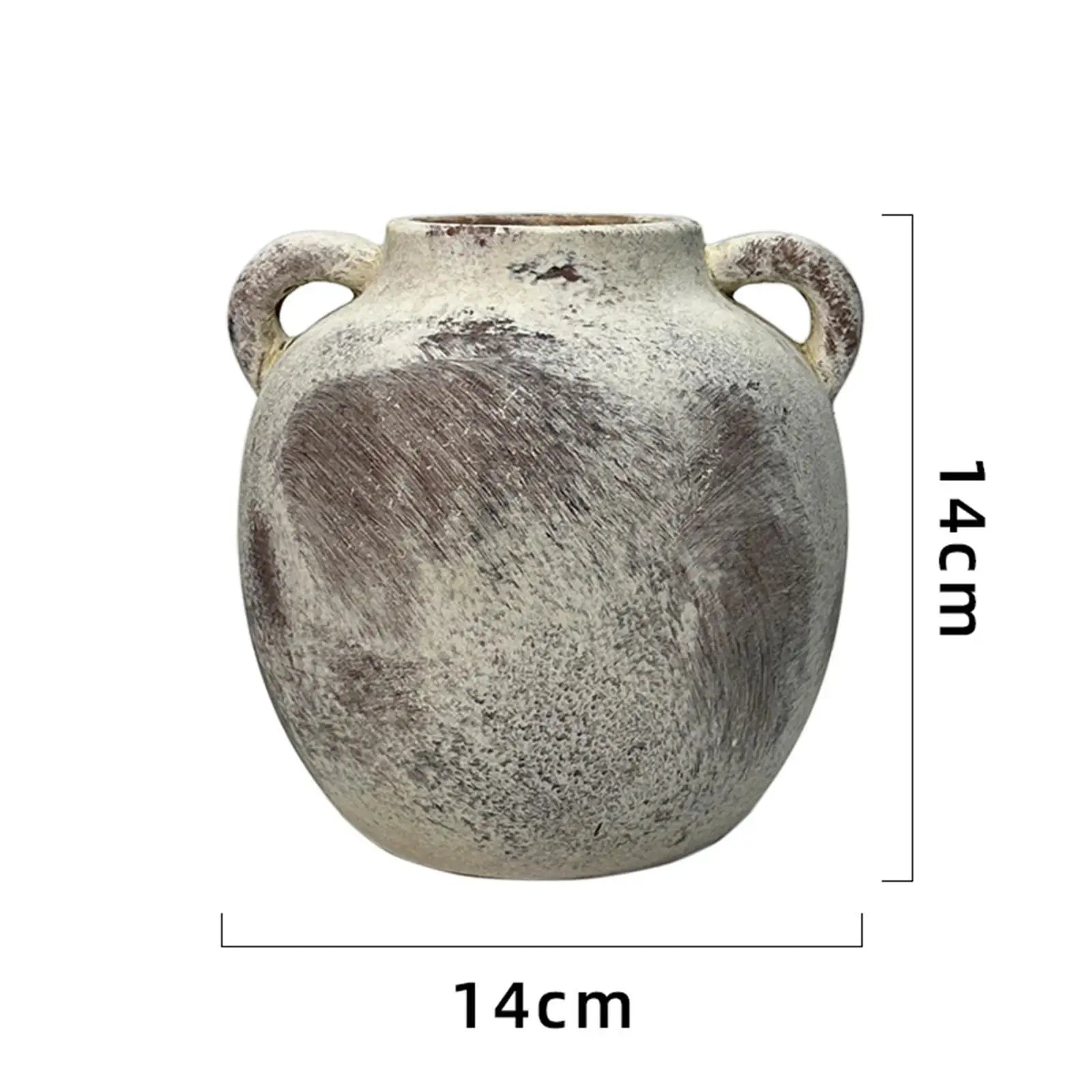 Ceramic Vase Retro Wabi Sabi Pottery Handmade Distressed Flower Vase Plant Container for Entryway Dining Room Bookshelf Rustic