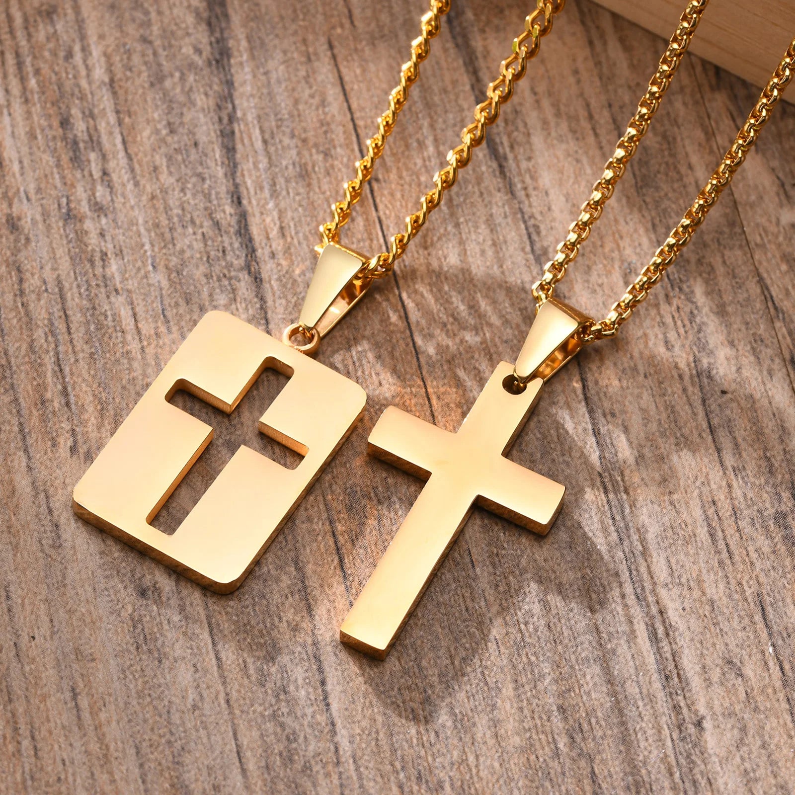 Vnox Minimalist Cross Necklaces Faith Pendant,Simple Stainless Steel Christian Prayer Religious Women Men Jewelry,Car Pendant