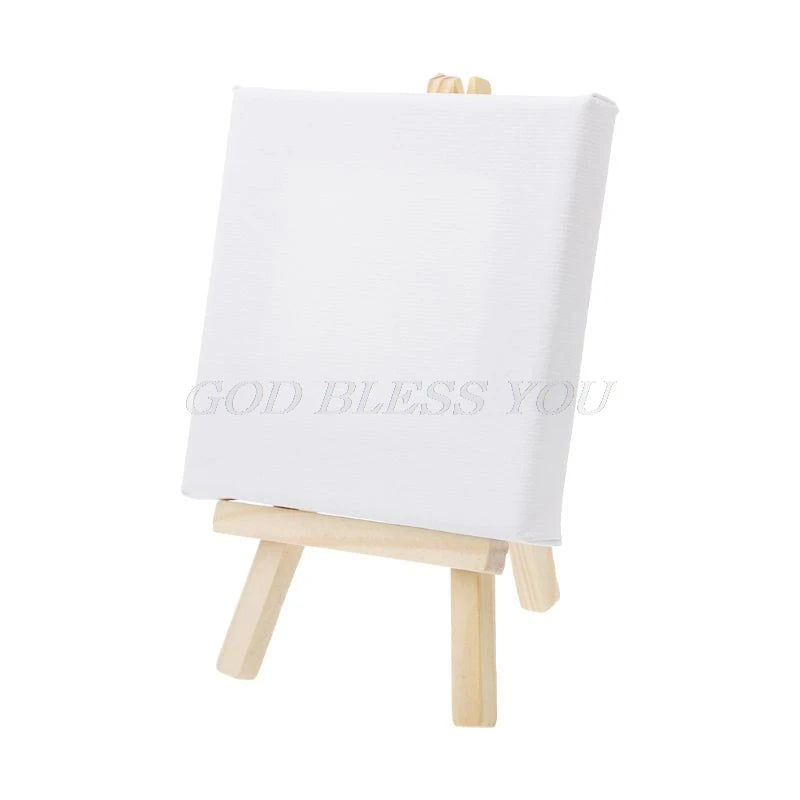 Mini Canvas And Natural Wood Easel Set For Art Painting Drawing Craft Wedding Supply Drop Shipping