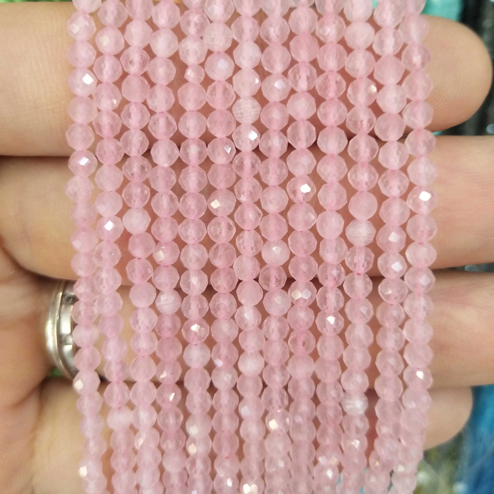 Faceted 2 3MM Natural Jades Rose Quarts Amethysts Small Round Stone Loose Bead For Jewelry Makng Charm DIY Bracele Necklace