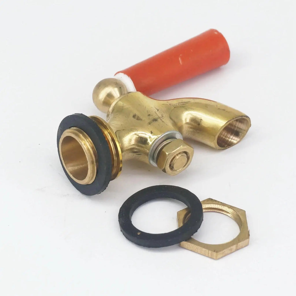 3/8" BSP Male Connection Bronze Antique Brass Red Handle Faucet Water Tap Petcockfor Insulation barrel