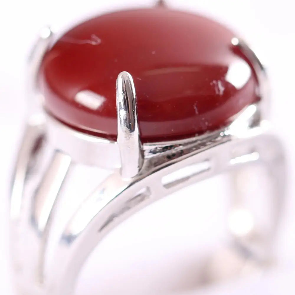 Natural Stone Black Onyx Round CAB Cabochon Bead Finger Rings Jewelry Gift