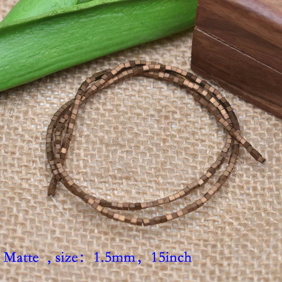 1.5mm Colorful Square Beads 274pcs Natural Stone Beads Hematite Loose Spacer Beads For Jewelry Making DIY Gift Earrings