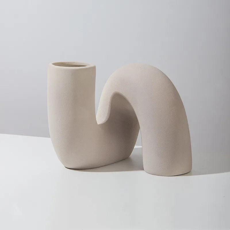 Nordic Style Ceramic Vase, Modern Art Flower Arrangement Pot Ornaments, Living Room Decor Desk Office, Interior Home Decoration