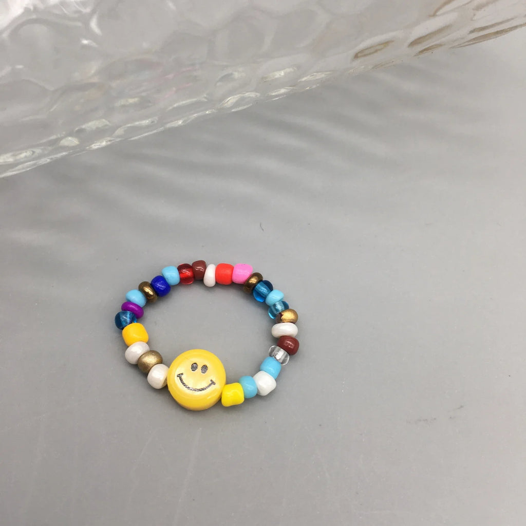 Simple Seed Beads Rings For Women Fashion Crystal Beaded Rings Cute Minimalist Coloful Beads Geometric Stacked Fine Rings