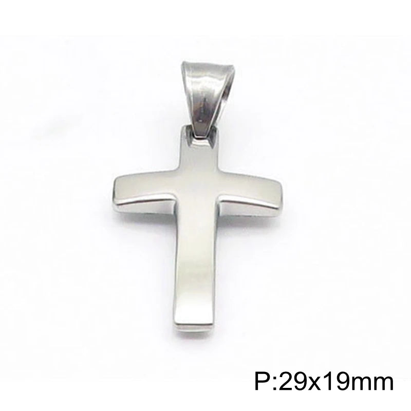 Cruz Pendant For Women Men Polished Stainless Steel Waterproof Simple Shiny Pendant Never Fade