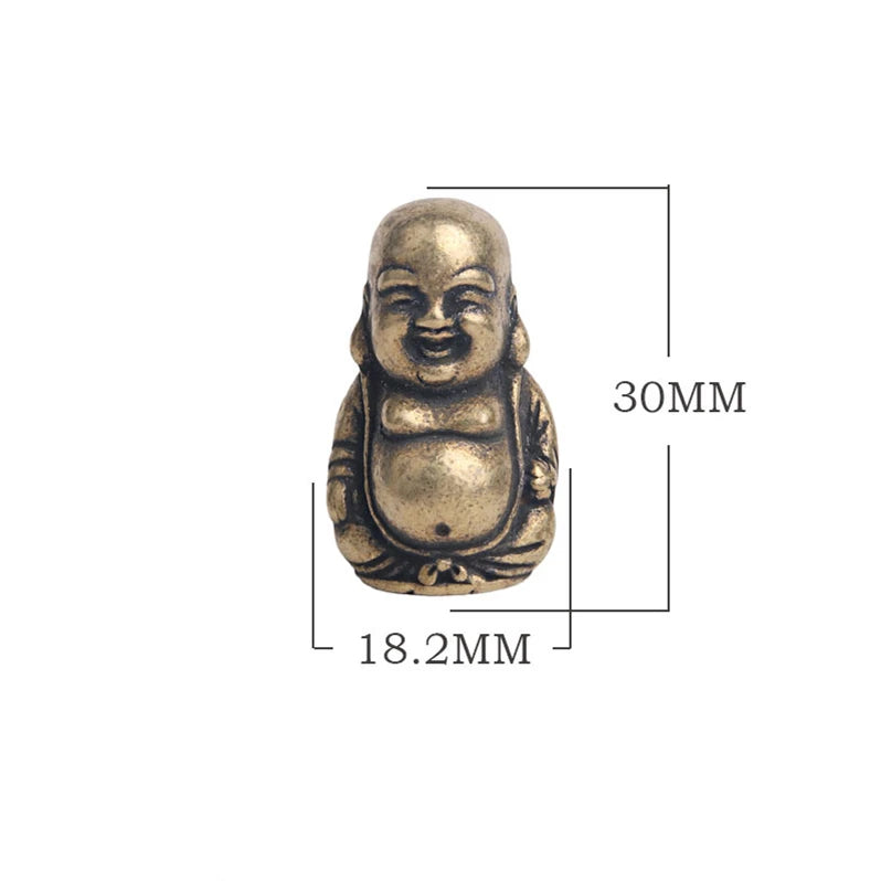 Pure Brass Laughing Buddha Statue Home Decor Office Desk Decorations Ornaments Antique Maitreya Buddha Buddhism Sculpture Crafts