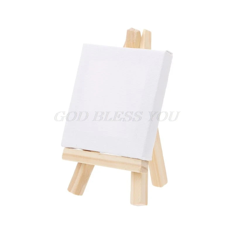 Mini Canvas And Natural Wood Easel Set For Art Painting Drawing Craft Wedding Supply Drop Shipping