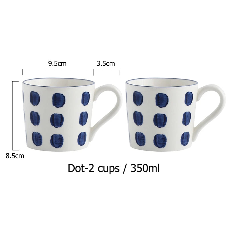1.5L Blue Ceramic Water Jug Milk Tea Juice Bottle Household Kitchen Water Pot Kettle Mug Microwave Supply Water Jar