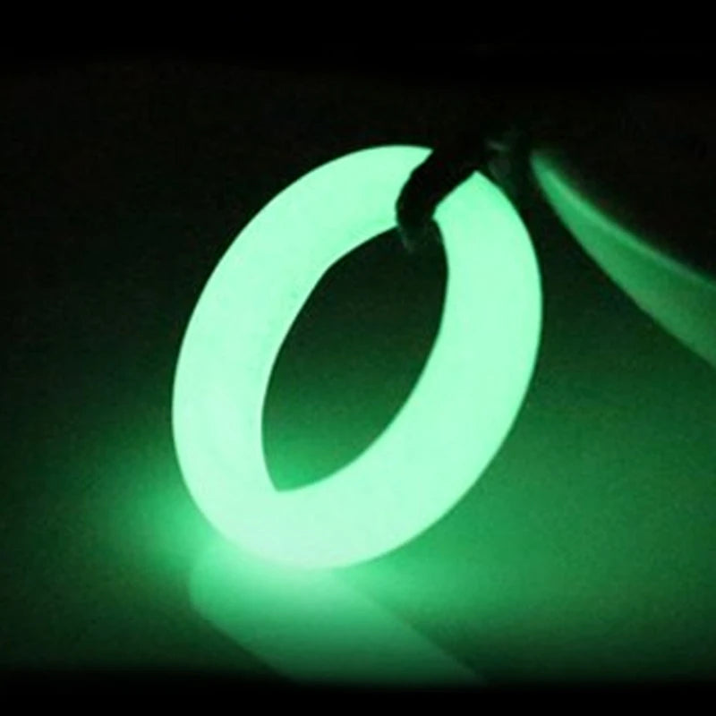 Rarely 8mm Wide Natural Fluorite luminous Stone Glow in Dark Ring Fine Jewelry