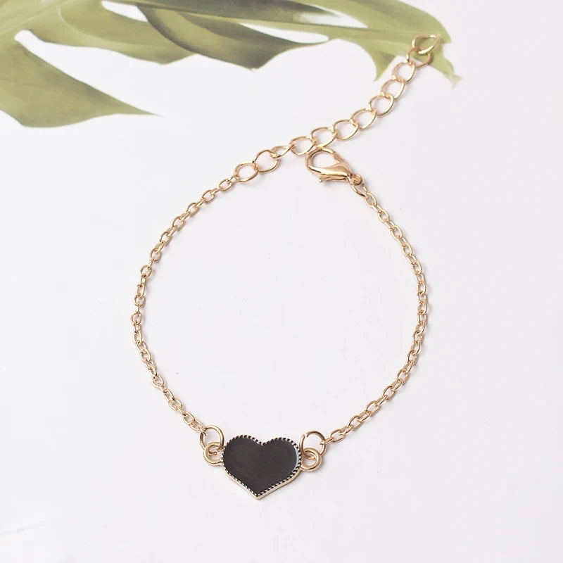 New Fashion Cheap Official Charm Chain Red White Heart Bracelet For Women Wedding Jewelry Wholesale Minimalist Bangles Bijoux
