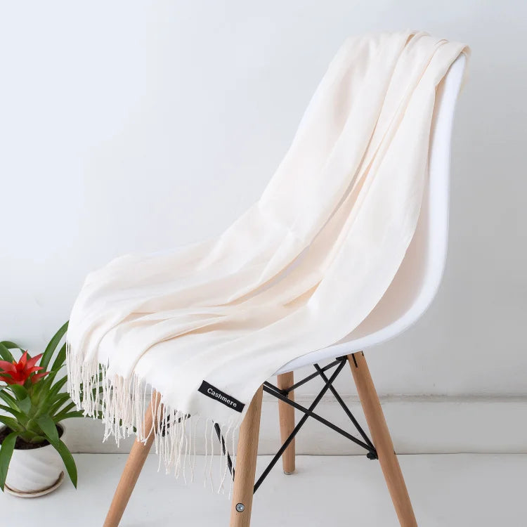 Fashion women scarf thin shawls Solid Color Women Scarf Winter Hijabs Tassels Long Cashmere Like Pashmina Hijabs Scarves Wraps