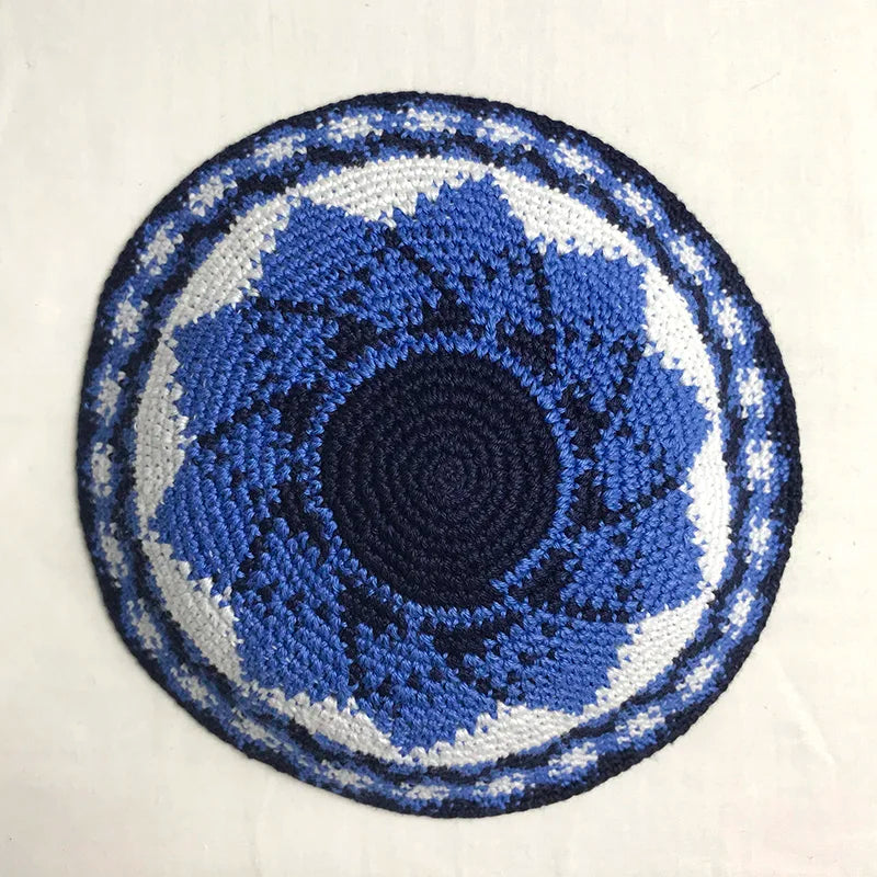 Judaica 15cm 5.9Inch Jewish Knitted Kippah Hat Yarmulke Yarmulka Cap Kippa