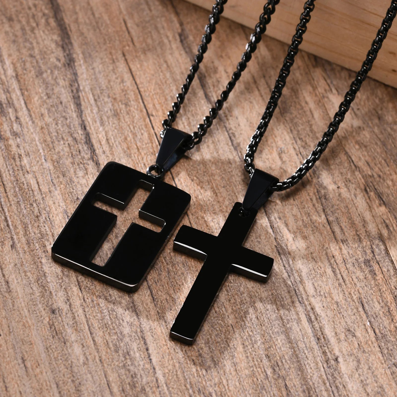 Vnox Minimalist Cross Necklaces Faith Pendant,Simple Stainless Steel Christian Prayer Religious Women Men Jewelry,Car Pendant