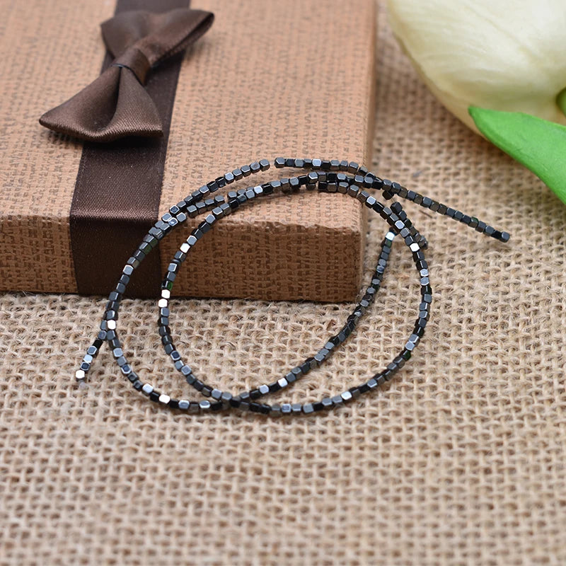 1.5mm Colorful Square Beads 274pcs Natural Stone Beads Hematite Loose Spacer Beads For Jewelry Making DIY Gift Earrings