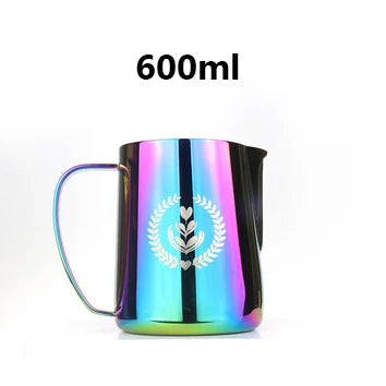 Frothing Pitcher 600ml Espresso Stainless Steel Pull Flower Cup Latte Coffee Milk Mug Frother Milk Foaming For Barista Tool