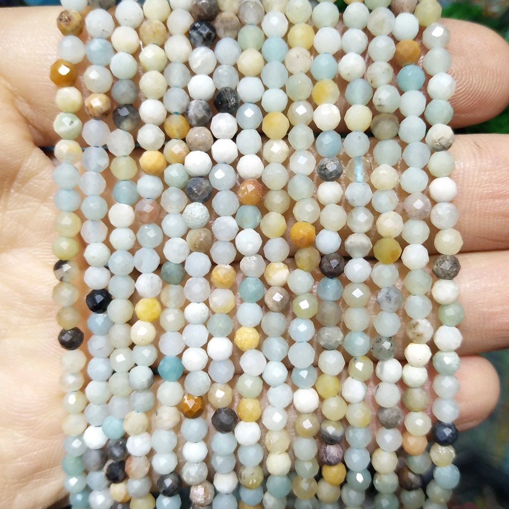 Faceted 2 3MM Natural Jades Rose Quarts Amethysts Small Round Stone Loose Bead For Jewelry Makng Charm DIY Bracele Necklace