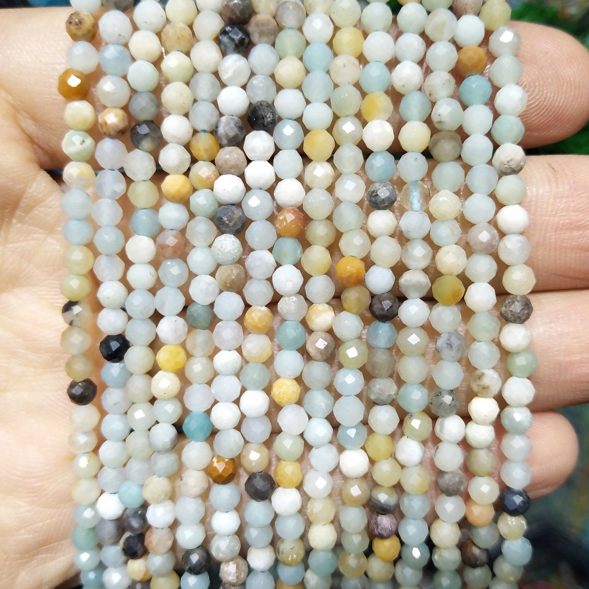 Faceted 2 3MM Natural Jades Rose Quarts Amethysts Small Round Stone Loose Bead For Jewelry Makng Charm DIY Bracele Necklace