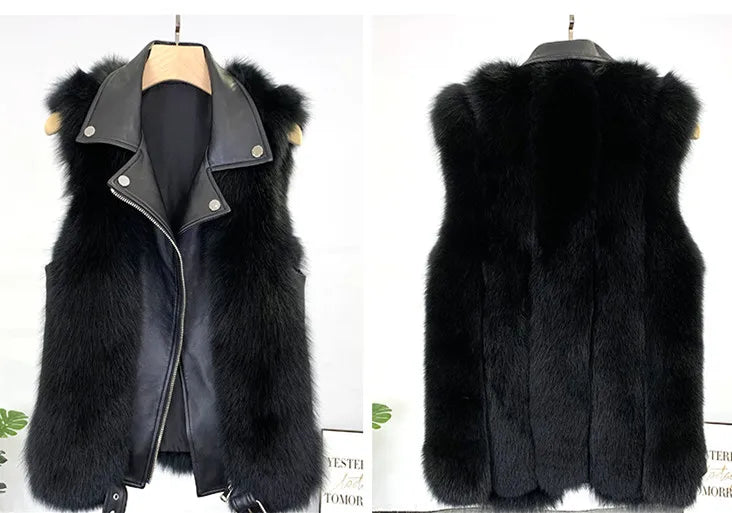 Winter New Real Fox Fur Coats With Genuine Sheepskin Leather Wholeskin Natural Fox Fur Jacket Outwear Luxury Women New