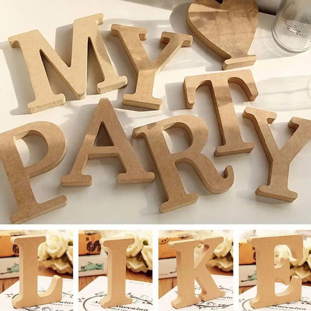 200pcs/Set Wooden Mixed A-Z Letter & Alphabet Natural Wooden Letter Number Decor Mini Wood Ornaments Scrapbooking DIY Art Crafts