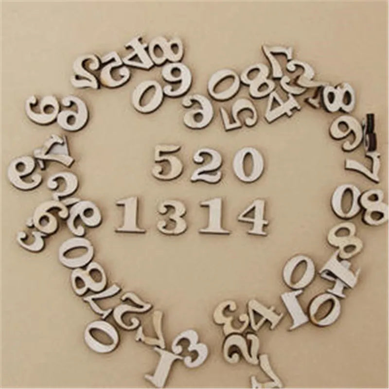 200pcs/Set Wooden Mixed A-Z Letter & Alphabet Natural Wooden Letter Number Decor Mini Wood Ornaments Scrapbooking DIY Art Crafts