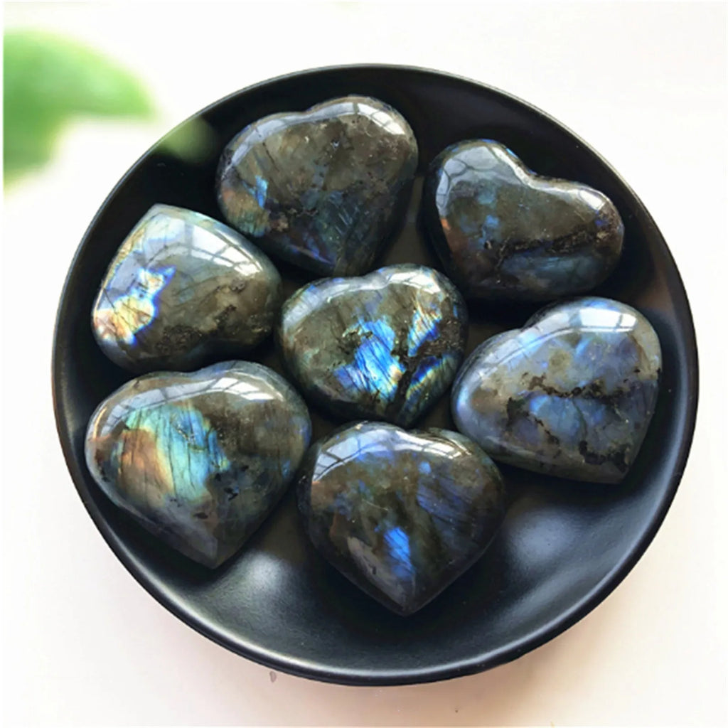 Natural Moonstone Crystal Labradorite Palm Stones Healing Quartz Gemstone Worry Stone Heart Shape For Jewllery Making Камни#10