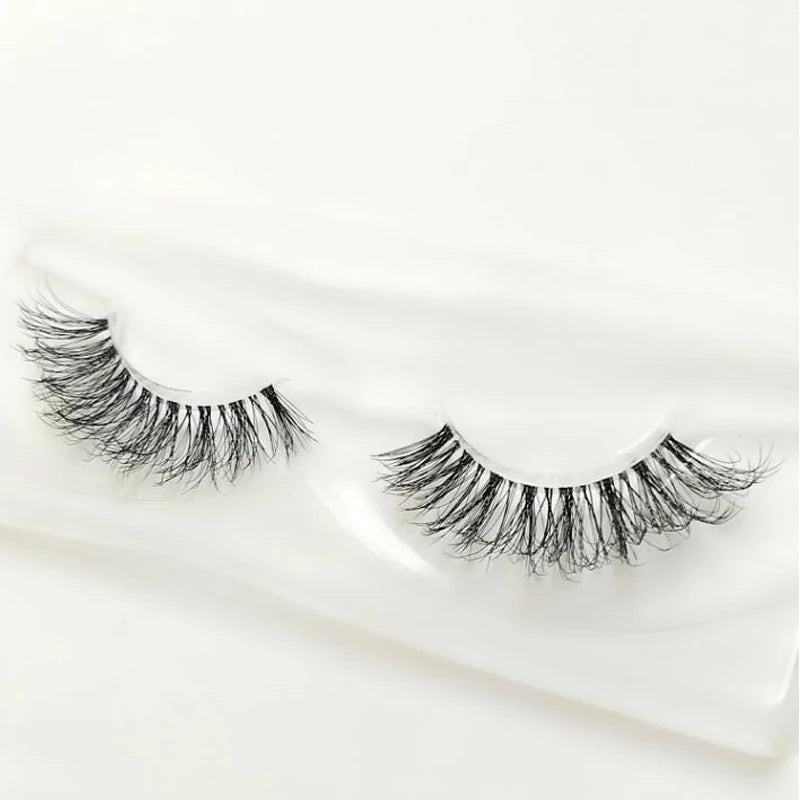 Mink 3D False Eyelashes Handmade Transparent Stem Natural Long Cross Eyelashes Winged Party Dating Makeup Thick Fake Eyelashes