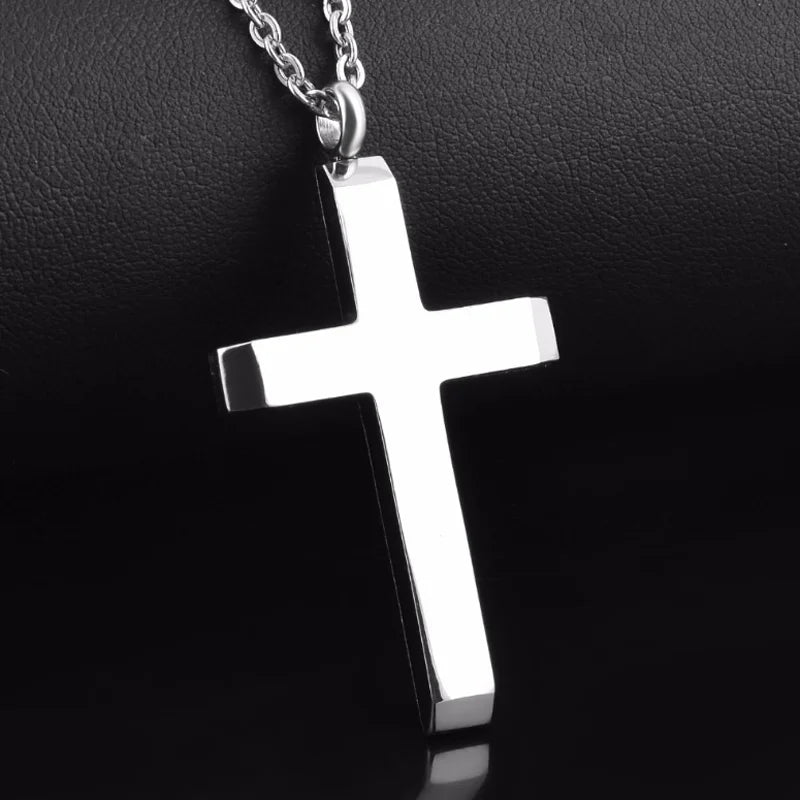 Dropshipping Fashion Classic Stainless Steel Cross Pendant Necklace Simple Jewelry Gifts