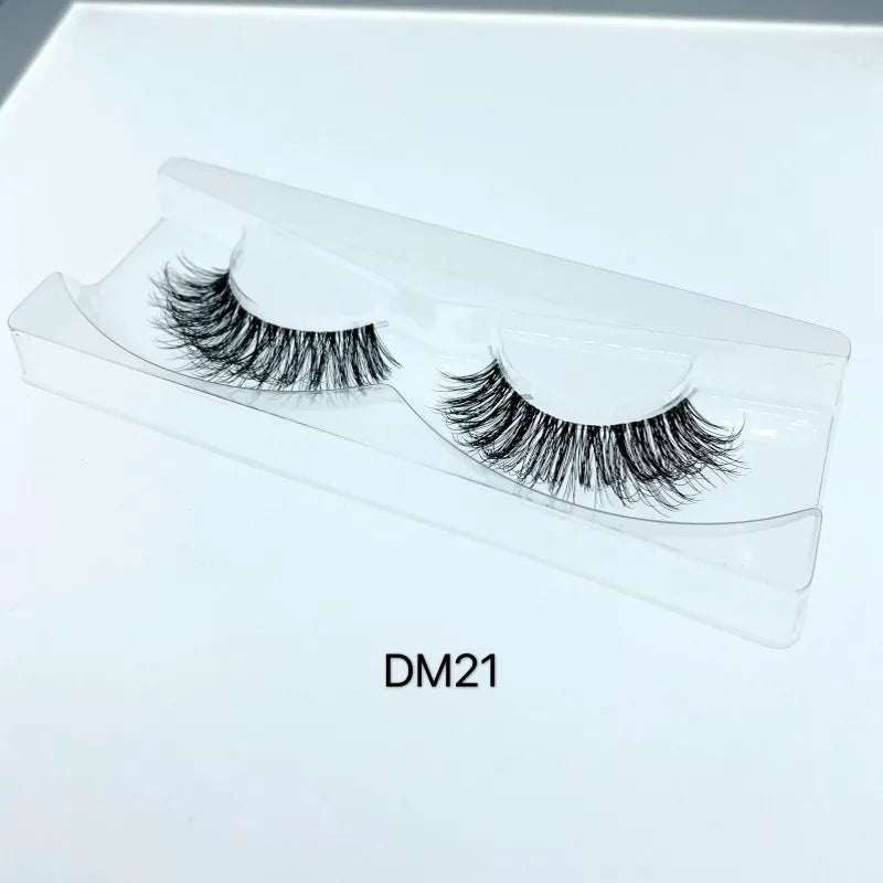 Mink 3D False Eyelashes Handmade Transparent Stem Natural Long Cross Eyelashes Winged Party Dating Makeup Thick Fake Eyelashes