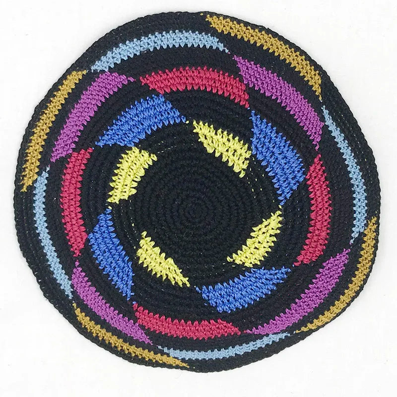 Judaica 15cm 5.9Inch Jewish Knitted Kippah Hat Yarmulke Yarmulka Cap Kippa
