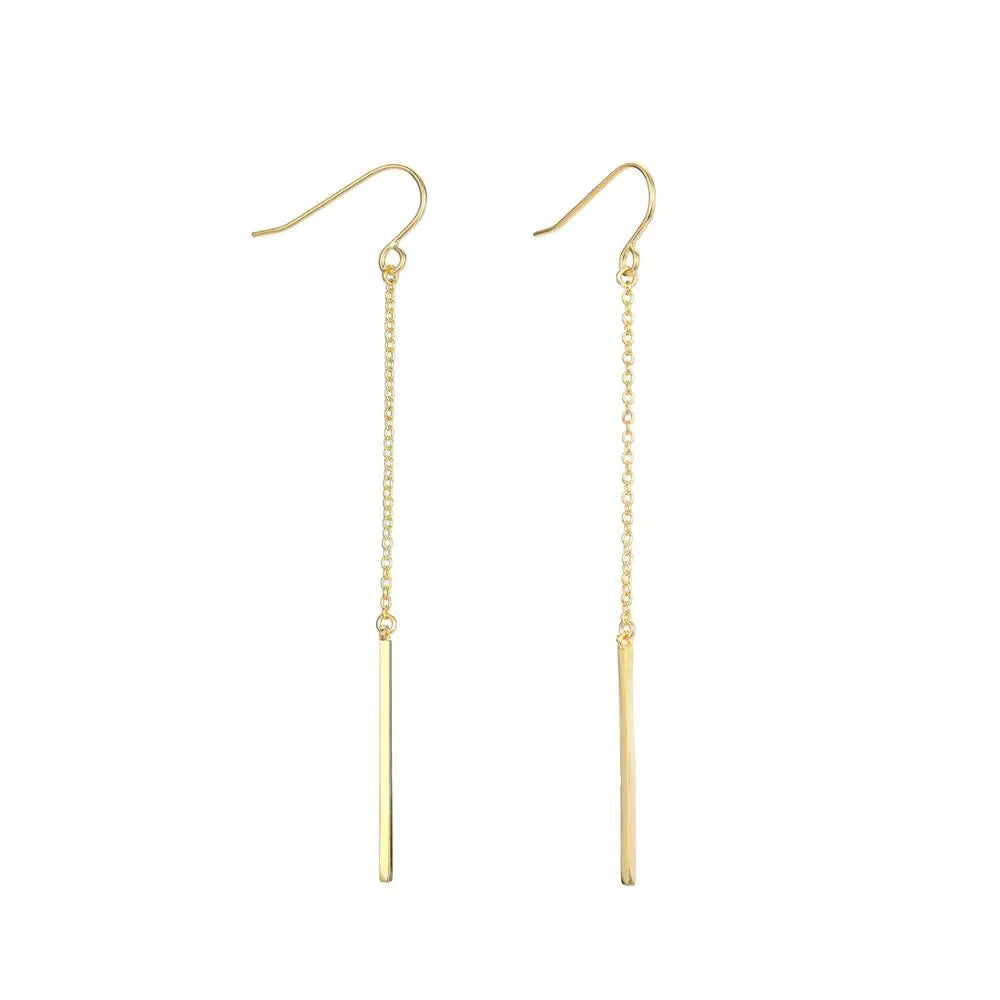 e-Manco Trendy Long Earrings for Women Korean Drop Dangle Earrings Minimalist Fish Hoop Earrings Fashion Jewelry
