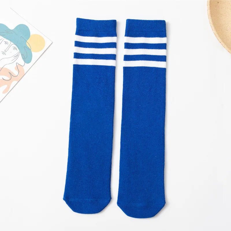 Children's Socks autumn girls middle tube pile stockings candy color classic college style football stockings half high tube