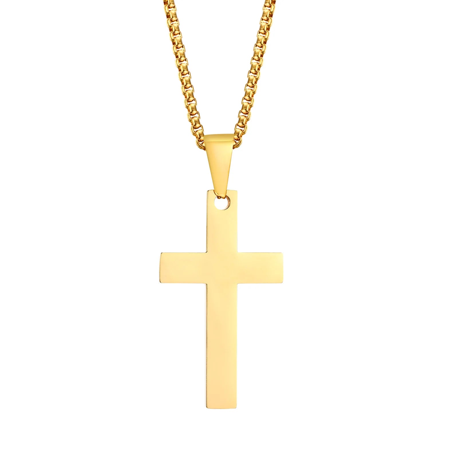 Vnox Minimalist Cross Necklaces Faith Pendant,Simple Stainless Steel Christian Prayer Religious Women Men Jewelry,Car Pendant