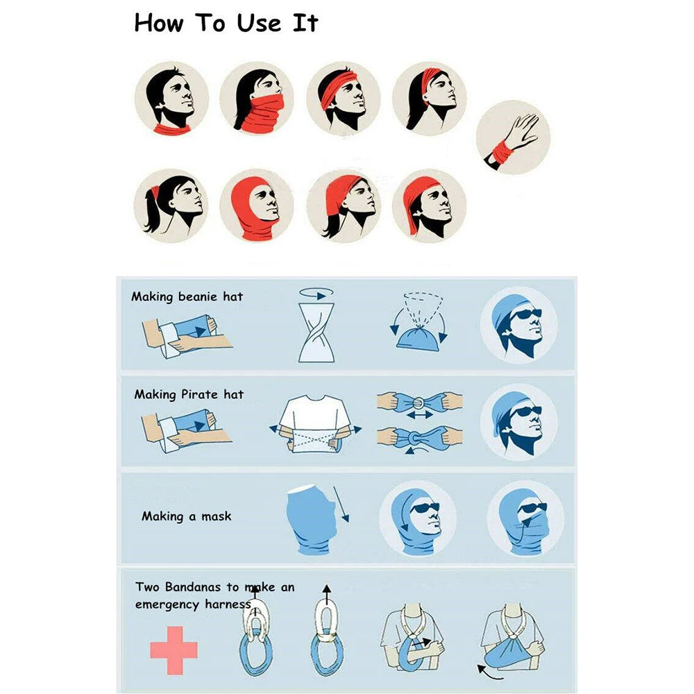 Climbing Hiking Scarf Sport Headwear Men Women Bandanas Motorcycle Turban Hand Band Magic Scarves Outdoor Cycling Headband Mask