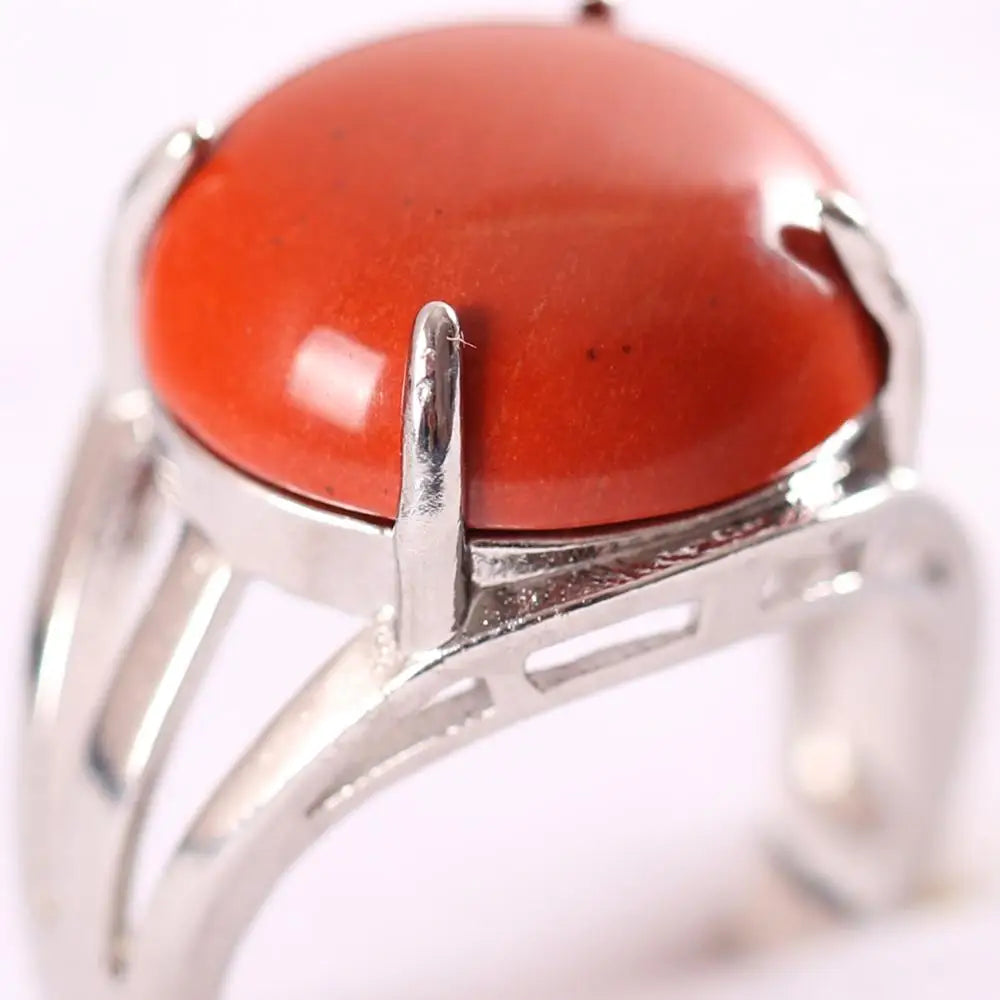 Natural Stone Black Onyx Round CAB Cabochon Bead Finger Rings Jewelry Gift