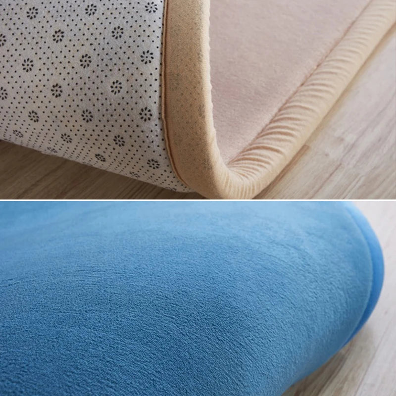 Thick Solid Color Rectangular Carpet For Living Room Ckildren Bedroom Play Rug Bay Window Soft Mat Baby Anti-fall Crawling Pads
