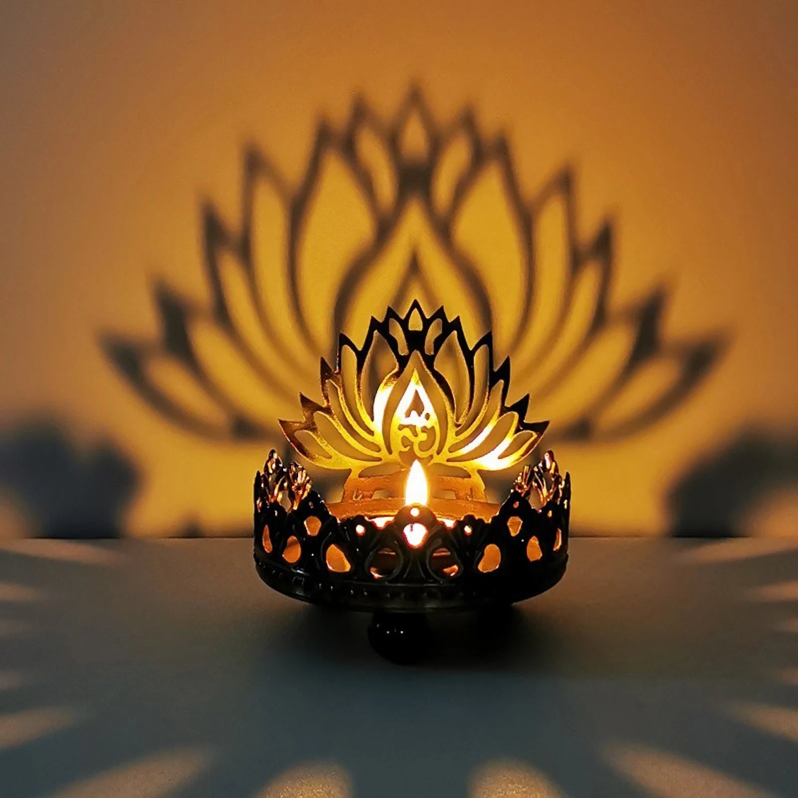 Retro Tibetan Buddha Oil Lamp Candlestick Holder Ghee Lamp Holder Candlestick for Home Desk Decoration Ornaments Buddhist Gifts