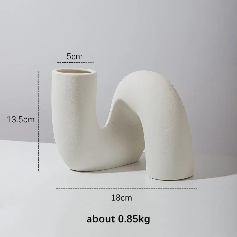 Nordic Style Ceramic Vase, Modern Art Flower Arrangement Pot Ornaments, Living Room Decor Desk Office, Interior Home Decoration