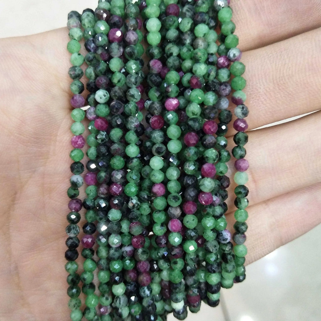 Faceted 2 3MM Natural Jades Rose Quarts Amethysts Small Round Stone Loose Bead For Jewelry Makng Charm DIY Bracele Necklace